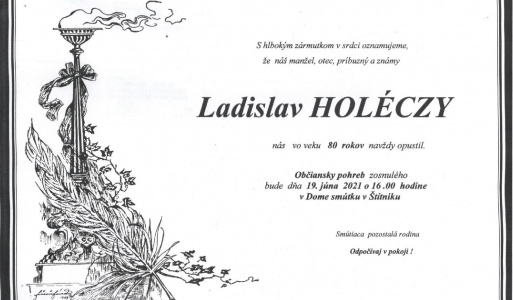 Smútočné oznámenie - Ladislav Holéczy 